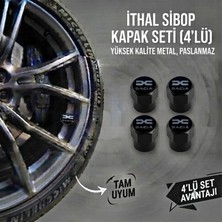 Aksefuar Lazer Dacia ile Uyumlu Logolu Alüminyum Siyah Altıgen Sibop Kapak Seti