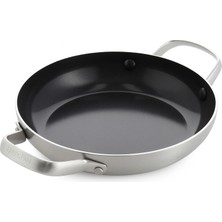 Greenpan Geneva 20 cm Paslanmaz Çelik Sahan | Pfas-Free Thermolon™ Seramik Yüzey