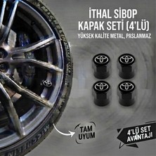 Aksefuar Lazer Toyotta ile Uyumlu Logolu Alüminyum Siyah Altıgen Sibop Kapak Seti
