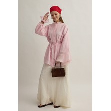 Zülays Kolu Volanlı Tunik Pembe