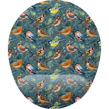 Kuş Desenli Bilek Destekli Mouse Pad