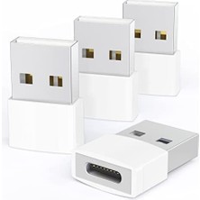 USB - USB C Adaptörü 4 Paket, Tip C Dişi - USB Erkek Dönüştürücü Güç Şarj Kablosu Adaptörü Magsafe Apple Watch Serisi 10/se/ultra 2 iPhone 17 E Air Pro Max Airpods Pro ile Uyumlu, Beyaz