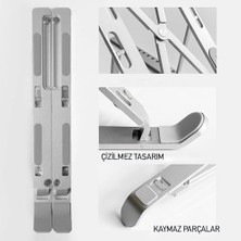 ILKA07 Taşınabilir 7 Kademeli Laptop Stant Bilgisayar Stant Notebook Stant Tüm Laptoplarla Uyumlu Bilgisayar Standı Taşınabilir Metal Kaymaz Stant Dizüstü Bilgisayar Stantı