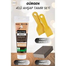 Nublado 4'lü Gürgen Ahşap ve Duvar Tamir Seti 125 ml Dolgu Macunu 2 Adet Plastik Spatula 1 Kübik Zımpara