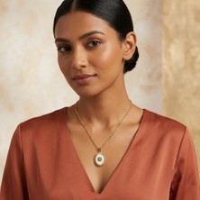 Mia Donna Jewelry Mia Donna Mineli Beyaz Güneş Çelik Kolye
