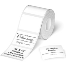Nıımbot B1 Etiket Bandı B21 Kendinden Yapışkanlı Etiketleme Bandı 1.5" x 1.2" (40X30MM) Termal Etiket Baskı Kağıdı Nıımbot Barkod/adres/posta/logo/iş/ev Etiketi Için Etiketler, 230 Etiket/rulo, Beyaz