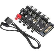 8849 10 Port Fan Power Sata Güç Switch Pwm Çoklayıcı, Sata Power 10 Port Soğutma Fan Splitter Hub, Pc Bilgisayar Soğutma Sistemi Için Kullanılır.