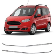 Servet Dizayn Oto Ford Courier Uyumlu 2014-2023 Krom Cam Çıtası 2 Parça Paslanmaz Çelik
