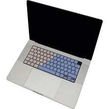 MacBook Türkçe Q Klavye Koruyucu Mavi Pembe M1-M5 | Air 13.6 A2681 A3113 A3240 A3449 | Pro 14 A2442 A3426 A3434 | Pro 16 A2485 A3429 | Neo 13 | Ultra Ince Silikon Keyboard Cover Touch Id