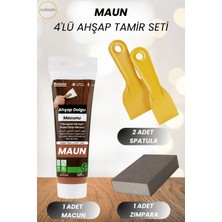 Nublado 4'lü Maun Ahşap ve Duvar Tamir Seti 125 ml Dolgu Macunu 2 Adet Plastik Spatula 1 Kübik Zımpara