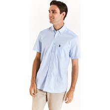 U.S. Polo Assn. Düğmeli Yaka Kollu Beyaz Reular Erkek Gömlek %100 Pamuk 1829949