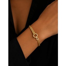 Melisa Takı & Aksesuar 14K Gold Renk cm Zirkon Taşlı Bileklik 18+2cm Ayarlanabilir