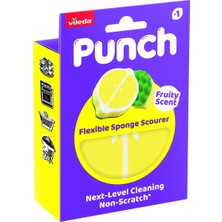 Vileda Punch Limon Kokulu Çizmez Sünger, Çok Yönlü, Mutfak, Banyo, Dış Mekan Kullanımına Uygun
