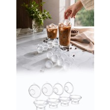 Omilife 4'lü Şeffaf Küre Buz Kalıbı Yuvarlak Top Kalıbı Viski Kokteyl Kahve Içecekleri Için