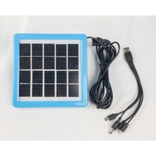 Tastech 5V 2W Güneş Paneli Çoklu Şarj Kablosu Ile Birlikte Kamp Balık Doğa Solar Şarj Paneli 3 Metre Kablo