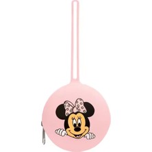 My Balli Store Minnie Mouse Baskılı Silikon Emzik Kutusu - Emzik Saklama Kabı - Hijyenik ve Askılı Tasarım(Pembe)