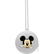My Balli Store Mickey Mouse Baskılı Silikon Emzik Kutusu - Emzik Saklama Kabı - Hijyenik ve Askılı Tasarım(Gri)