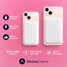 Magsafe Powerbank 5000MAH Manyetik Kablosuz Hızlı Şarj iPhone 12 13 14 15 16 17 Uyumlu
