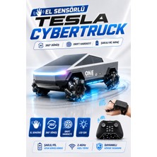 Yıldırım Oyuncak Uzaktan Kumandalı El Sensörlü Tesla Cybertruck Drift Araba – 360° Dönen Işıklı Şarjlı Rc Stunt Araç