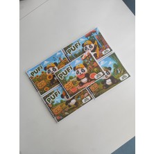 Beticraft Isimli Resim Defteri, 5'li Set, Resim Defteri, Pandalı Resim Defteri, Çocuklar Için Resim Defteri, Panda Pufi