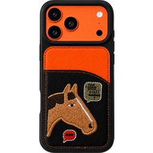 Boğazören Retro Deri Cepli Kılıf 17 Pro Max Uyumlu Kartlıklı Nakışlı Kılıf  Koruyucu Darbe Emici Kamera Korumalı Telefon Kılıfı Vintage Kart Cepli Deri Kapak: Yüksek Koruyucu Kamera Bölmeli Telefon Kılıfı
