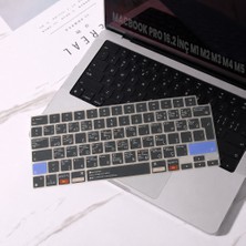Sneezy MacBook Pro 16.2 Inç M1 M2 M3 M4 M5 A2485 A2991 Uyumlu Türkçe Q Kısayollu Klavye Koruyucu Silikon