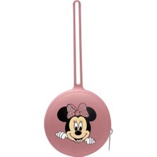My Balli Store Minnie Mouse Baskılı Silikon Emzik Kutusu - Emzik Saklama Kabı - Hijyenik ve Askılı Tasarım(Koyu Pembe)