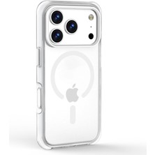 Boğazören Magsafe Şeffaf Kılıf iPhone 17 Pro Max Uyumlu  - Kamera Korumalı Beyaz Silikon Arka Kapak: Darbe Emici Sararmaz Mıknatıslı Kablosuz Şarj Destekli Lüks Koruma Kılıfı