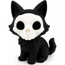 Yapı3D Sevimli Kafatası Maskeli Kedi Figürü Dekoratif Mini Masaüstü Süsü Sert Plastik Koleksiyonluk Figür