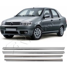 Servet Dizayn Oto Fiat Albea Uyumlu 2002-2012 Krom Cam Çıtası 4 Parça Paslanmaz Çelik