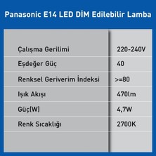 E14 LED Dim Lamba 4,7W 470LM 2700K
