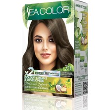 Amonyaksız, Vegan, Doğal, Besleyici Kalıcı Saç BOYASI%100 Beyaz Kapama (1 Paket 2 x 50 ml Boya & Oksidan) (Yoğun Küllü Kumral 7.11)