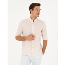 Pierre Cardin Keten Karışımlı Regular Fit Uzun Kollu Gömlek 1834748