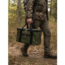 Haki Yeşil Renk 22 Litre Termal Piknik ve Taşıma Çantası – Su Geçirmez Kumaş, Kalın Yalıtımlı Iç Kaplama, 2 Bölmeli Soğuk-Sıcak Tutucu Çanta (39X27X23 Cm)