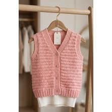 Erca Home Tekstil Ürünleri El Örgüsü Cotton Ip Yavruağzı Kız Yelek %100 Cotton Kaliteli Ip 4_5 Yaş