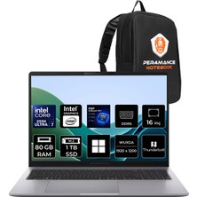 Asus Expertbook P3 G1 Core Ultra 7 255H 80GB Ram 1tb SSD 16" Fhd+ WIN11 Home P3606U716512G1DP388 Notebook + Per4 Çanta