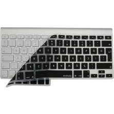 Apple Magic Keyboard A1314 A1243 Türkçe Q Uyumlu Klavye Koruyucu – Uk Ingilizce Iso Ters L Enter Silikon Kaplama Ultra Ince Kaymaz Toz ve Sıvı Koruma Keyboard Cover Siyah