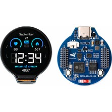 Waveshare ESP32-S3 1.28" IPS Dokunmatik LCD Geliştirme Kartı | Wifi + Bluetooth 5 Ble | GC9A01 | USB Type-C