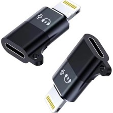 Cl2 Lightning ≥ USB C Şarj ve Data Aktarım Destekli Kulaklık Adaptörü Dönüştürücü, 2 Adet Aux Ses Adaptörü Konektörü Dongle/lightning Erkek – USB C Dişi