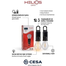 Cesa Taşınabilir Solar USB Şarjlı LED Ampül Outdoor Kamp Bahçe Lambası 5W Askılı Kırılmaz LED Işık Güneş Enerjili