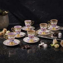 Aryıldız Constella 12 Parça 6 Kişilik Kahve Fincan Takımı Pembe 90 ml
