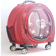 Migno Diamond Model Jumbo Serisi Kedi Köpek Taşıma Çantası Kırmızı