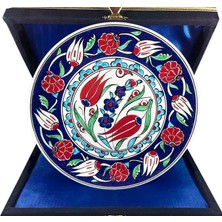 Çini Evi Iznik Çini Tabak  Osmanlı Lale ve Nar Desenli 18 cm