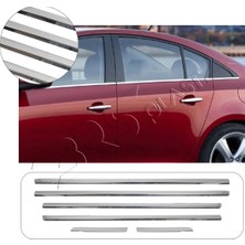 Servet Dizayn Oto Chevrolet Cruze Uyumlu 2009-2016 Krom Cam Çıtası 6 Parça Paslanmaz Çelik