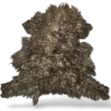 Ottoman Pouffe Hakiki Gerçek Deri Koyun Postu 80X69CM