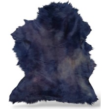 Ottoman Pouffe Hakiki Gerçek Deri Koyun Postu 50X57CM