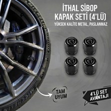 Aksefuar Lazer Peıgeot Yeni ile Uyumlu Logolu Alüminyum Siyah Altıgen Sibop Kapak Seti