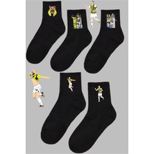 Rabona Fashion Zaferin Kahramanları Sarı-Lacivert 5'li Taraftar Çorabı