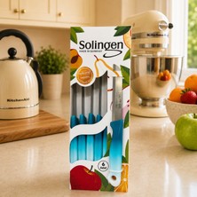 Sariva Home Solingen 6'lı Meyve Bıçağı Paslanmaz Çelik Soyma ve Doğrama Bıçağı Ergonomik Saplı Mutfak Bıçak Seti Kırmızı Solingen