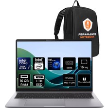 Asus Expertbook P3 G1 Core Ultra 7 255H 16GB Ram 1tb SSD 16" Fhd+ Freedos P3606U716512G1DP308 Notebook + Per4 Çanta